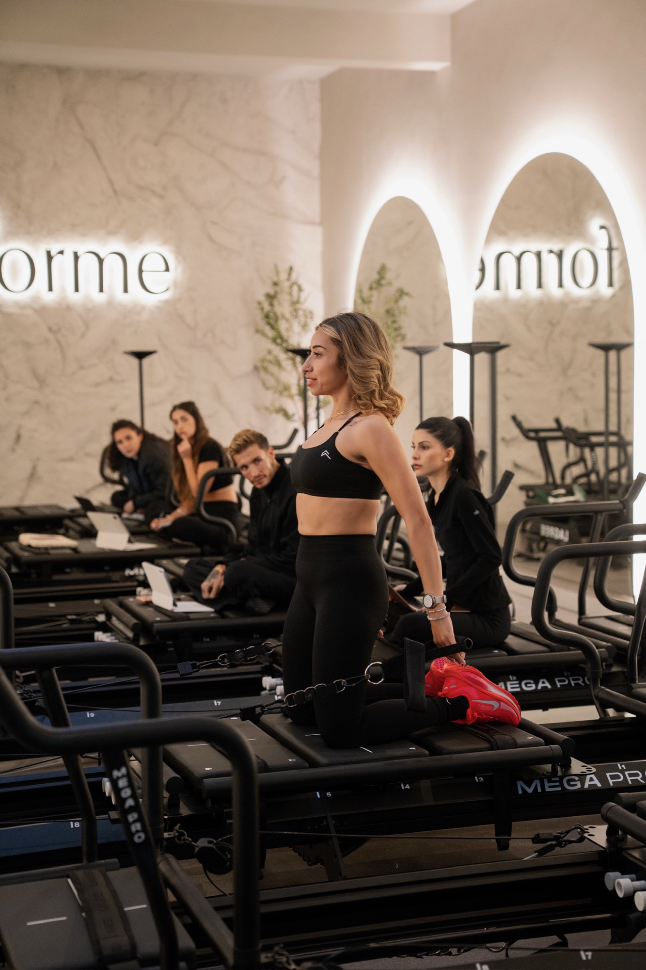 Lagree Master Trainer Claudia Canales teaching at Forme Lagree in Burbank, California